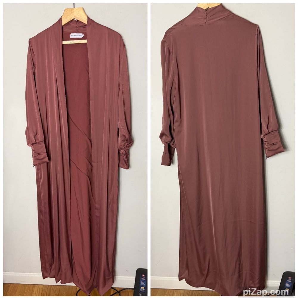 Veiled Collection Abaya Long Open Robe Duster Cardigan Silky Rose Size 2XL